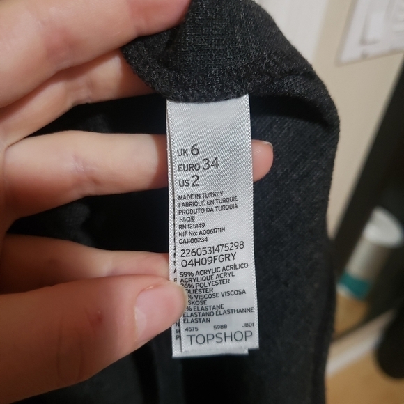 TOPSHOP Gray Sleeveless Bodycon Dress Size 2 - Picture 5 of 6